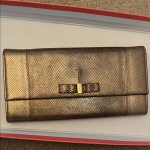 VGUC Salvatore Ferragamo gold and bronze snakeskin effect wallet
